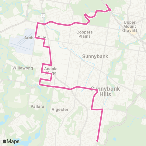 TransLink Griffith University - Sunnybank Hills map
