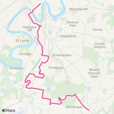 TransLink Upper Mt Gravatt - City map