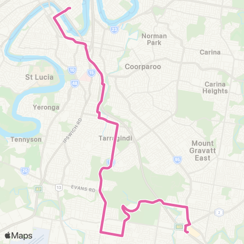 TransLink Garden City - City via Tarragindi map