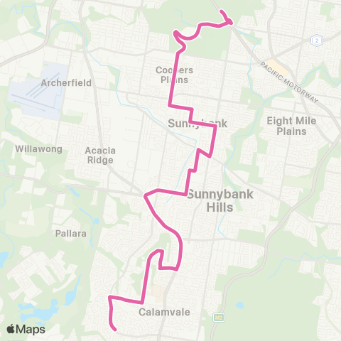 TransLink Parkinson - Griffith Uni busway Express map