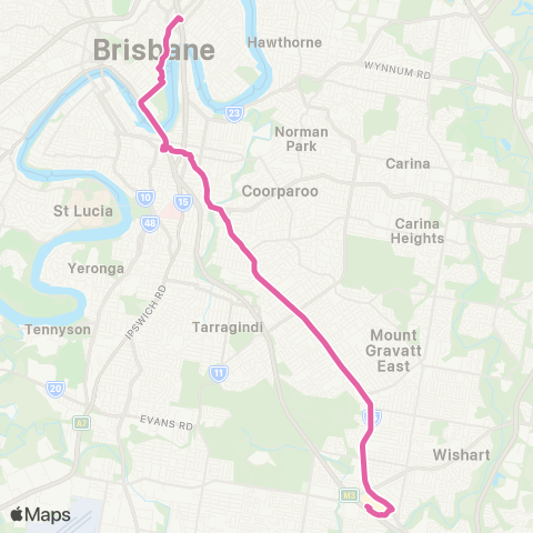 TransLink Garden City - City via Logan Rd map
