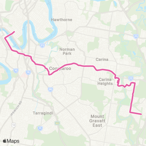 TransLink Carindale Heights - City Express map