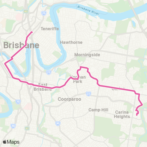 TransLink Carindale - City / Val via Seven Hills map