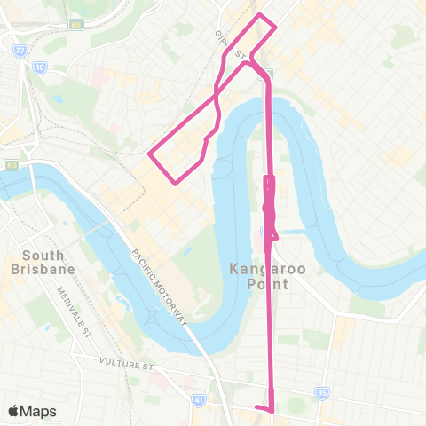 TransLink Woolloongabba - City Loop map