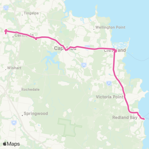 TransLink Redland Bay - Carindale map
