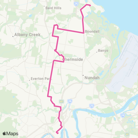 TransLink Sandgate - City Express via Kirby Road map