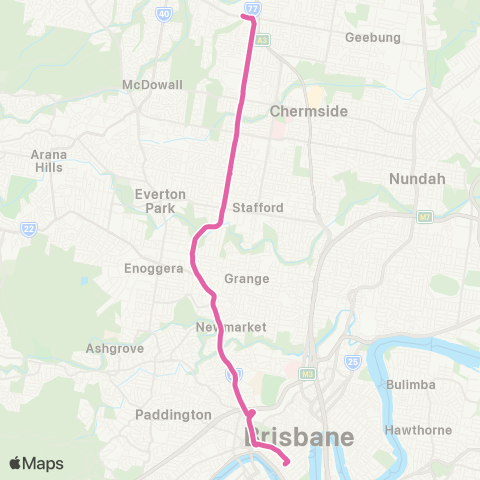 TransLink Aspley - City Exp via Maundrell Terrace map
