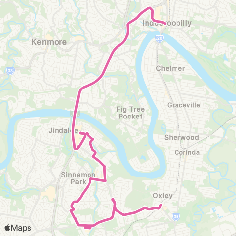 TransLink Oxley - Indooroopilly map