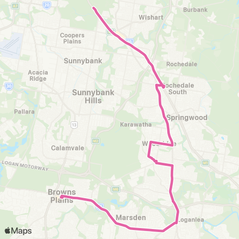 TransLink Browns Plains - Griffiths University map