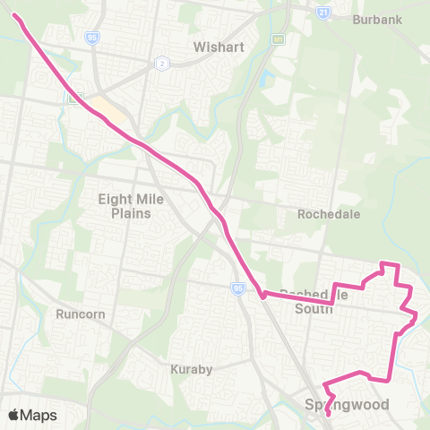 TransLink Griffith Uni - Springwood map