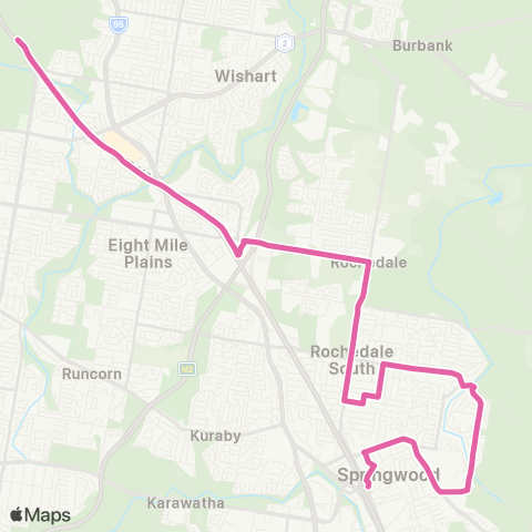 TransLink Springwood - Griffith Uni map