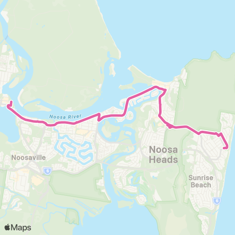 TransLink Tewantin - Sunshine Bch via Noosa Heads map
