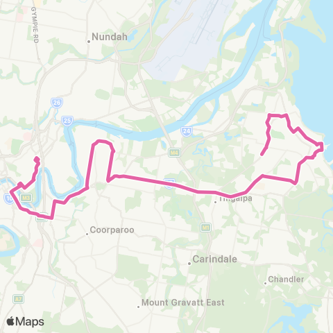 TransLink City / Valley - Wynnum via Bulimba map