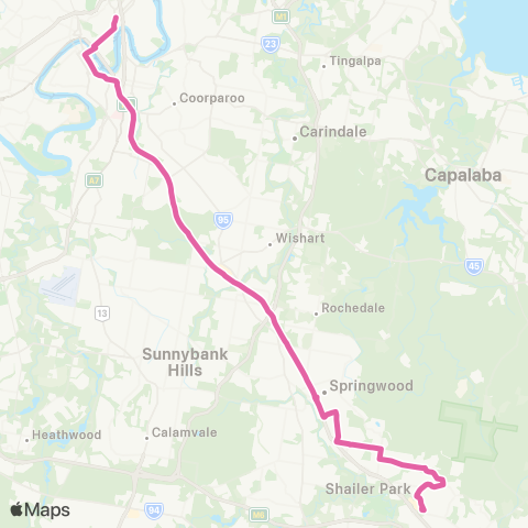 TransLink Fortitude Valley - Loganholme map