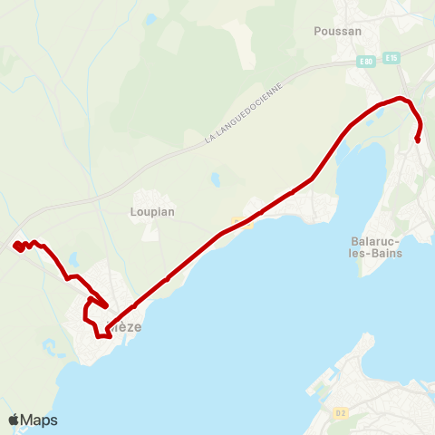 Sète Agglopôle Mobilité Ligne 20 map