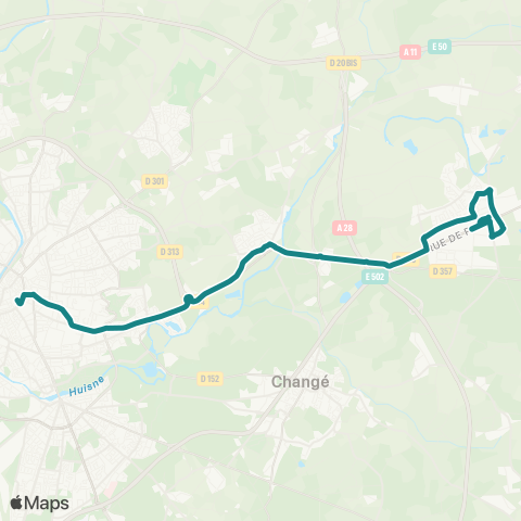 SETRAM République - Champagné map