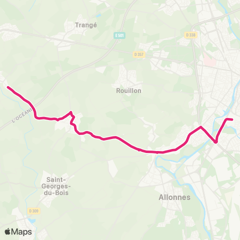 SETRAM Gare Sud - Stade Asnillé / Église Fay map