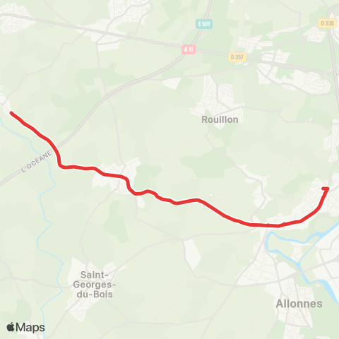 SETRAM Pruillé / Fay - St-Joseph La Salle / Vieux Colombier map