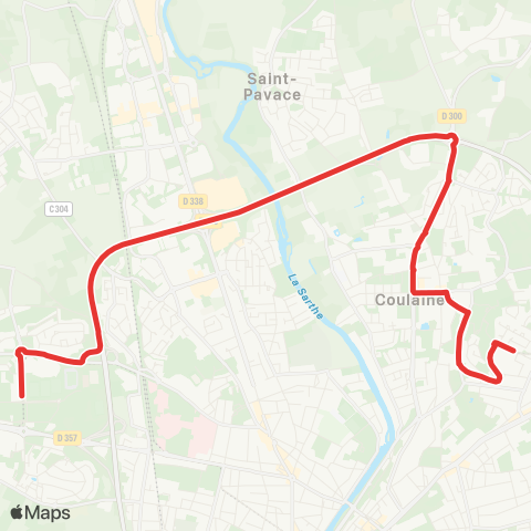 SETRAM Bellevue Hauts de Coulaines - Campus Ribay map