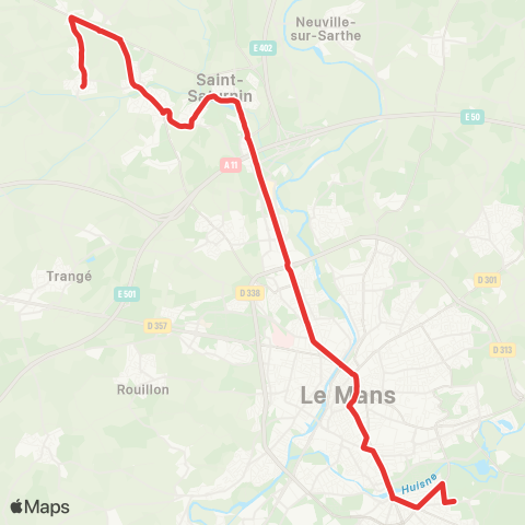 SETRAM Aigné - Lycée Sud map