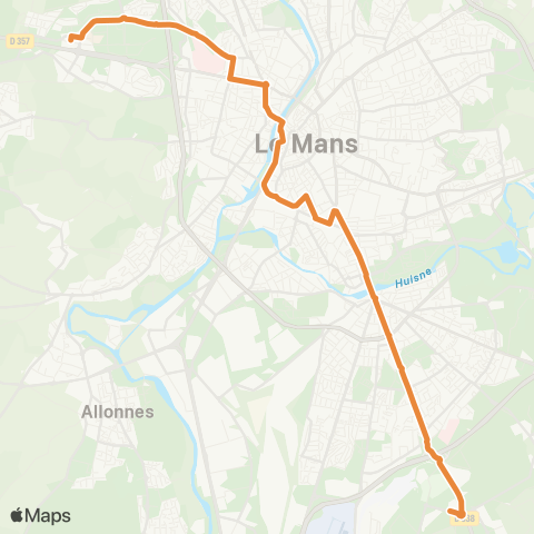 SETRAM Bus de Remplacement map