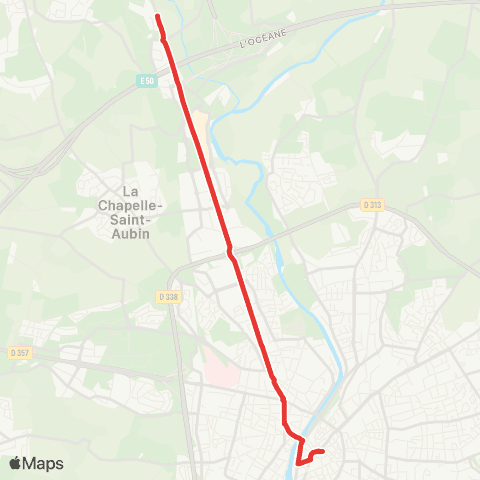 SETRAM Mairie Le Mans - Lycée Les Horizons map