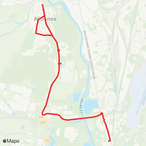 SETRAM Allonnes - Lycée Claude Chappe map