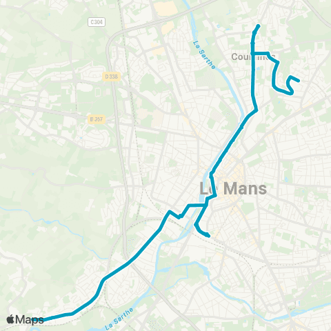 SETRAM St-Joseph / St-Georges - Bellevue-Hauts de Coulaines map