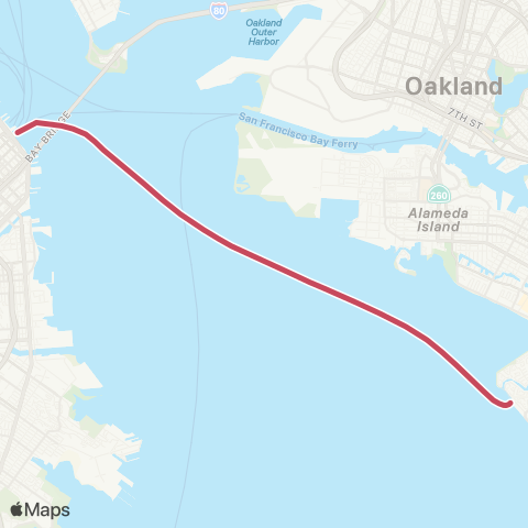 San Francisco Bay Ferry Harbor Bay - SF Ferry Bldg map