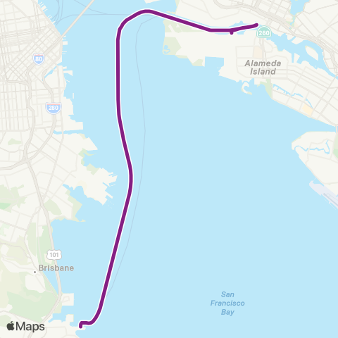 San Francisco Bay Ferry Oakland - Alameda - South San Francisco map