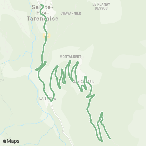 Navette de Sainte-Foy-Tarentaise Navette Station - Parking de l'Échaillon map