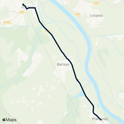 Sud Gironde Mobilités NE Preignac map
