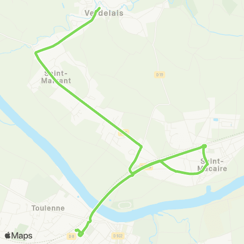 Sud Gironde Mobilités Ne3 Verdelais Langon map