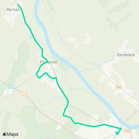 Sud Gironde Mobilités Ne4 Barsac Langon map