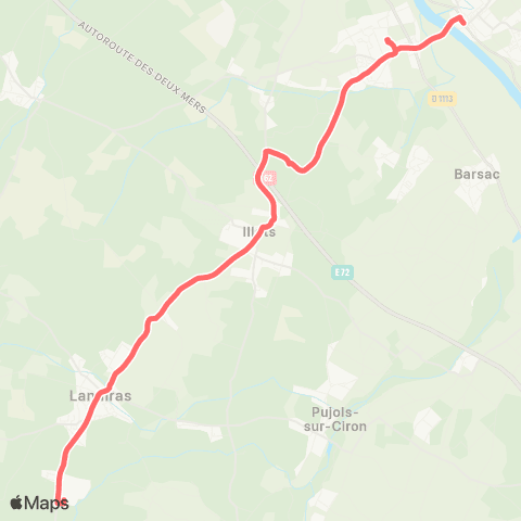 Sud Gironde Mobilités Ne6 Landiras Cérons map