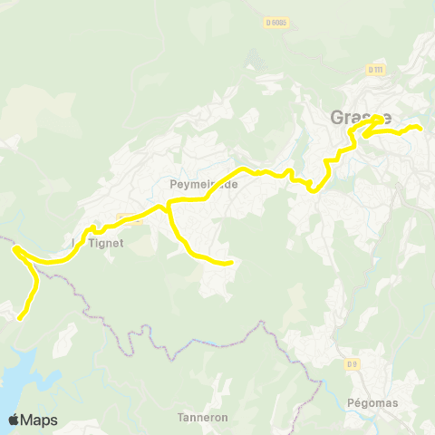 Sillages - Réseau scolaire Pont de Siagne - St-Exupery - Grasse SNCF - Lycée Tocqueville map