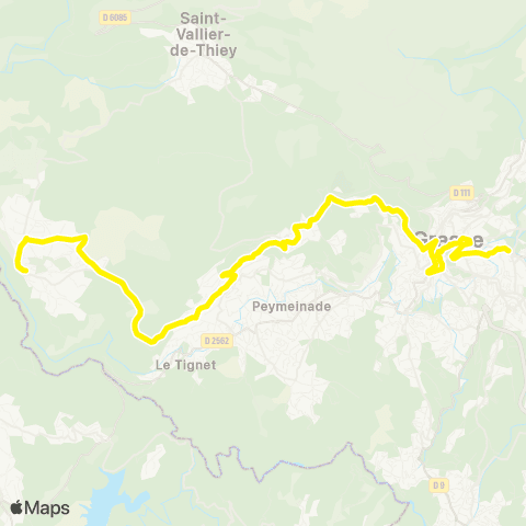 Sillages - Réseau scolaire ZA du Festre - St-cézaire Ctre - Cabris - Grasse SNCF - Lycée Tocqueville map