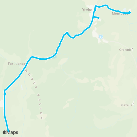 STAGE Siskiyou County Yreka / Montague Local map