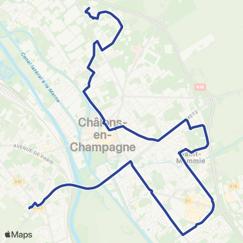 SITAC Portes de Champagne ⇔ Mont St-Michel ⇔ Croix Dampierre ⇔ Ctre-ville ⇔ ZAC Mont-Héry map