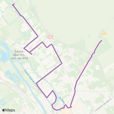 SITAC Les Madines ⇔ Châlons Agglo ⇔ Campus 3000 ⇔ Ctre-ville map