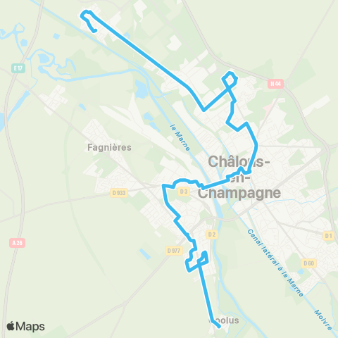 SITAC Coolus ⇔ Compertix Mairie ⇔ Parvis Gare ⇔ Ctre-ville ⇔ ZAC Mont-Héry ⇔ Recy Mairie map