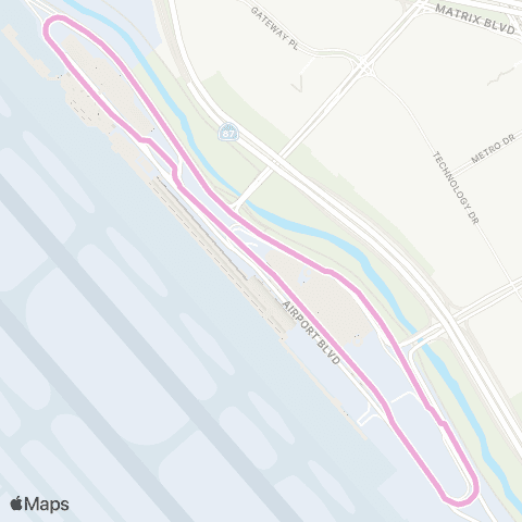 SJC Shuttles Inter-Terminal map