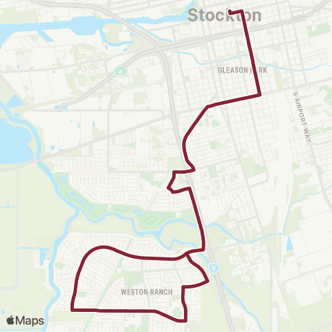 San Joaquin RTD Mlkblvd-Stanislaus-DTC map