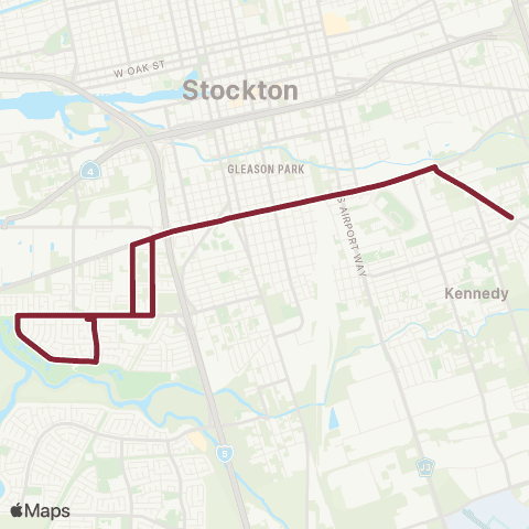 San Joaquin RTD Edison-MLK-Uts-Mariposa map