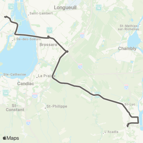 Saint-Jean-sur-Richelieu via A30 map