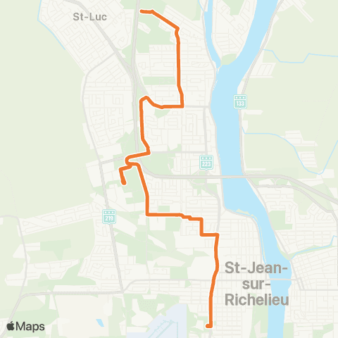Saint-Jean-sur-Richelieu Ligne orange map