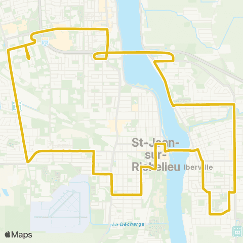 Saint-Jean-sur-Richelieu Ligne jaune map