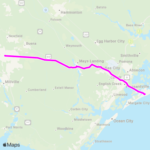 SJTA The Vineland Commuter Express map