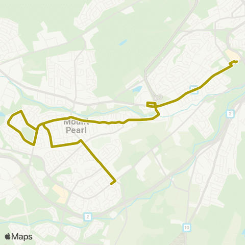 Metrobus Mount Pearl map