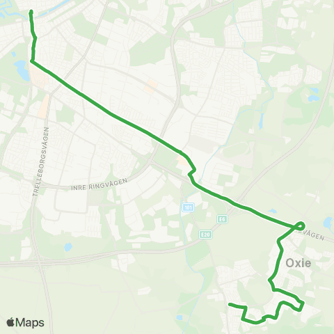 Skånetrafiken Gustav Adolfs torg-Södervärn-Jägersro-Kristineberg map